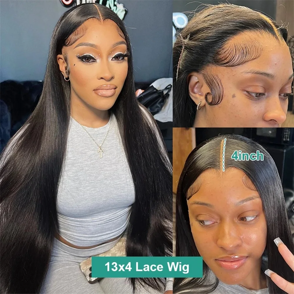 13x4 13x6 HD Lace Frontal Wig Straight Lace Front Human Hair Wig Brazilian 30 32 Inch Transparent Bone Straight Human Hair Wigs 2