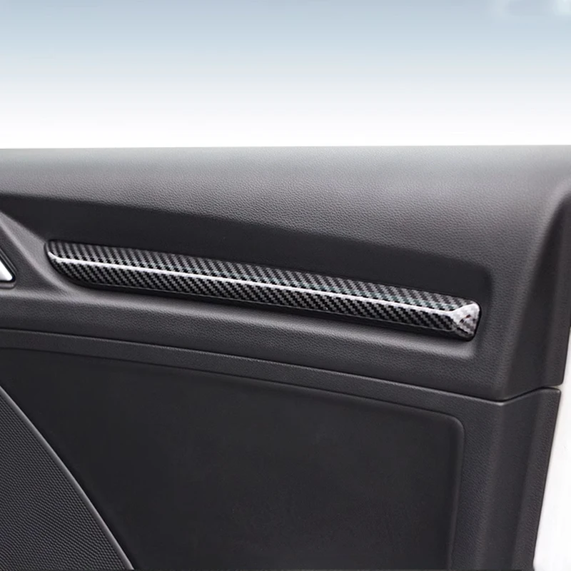 For Audi A3 2014-2020 Carbon Fibre Interior Decorative Mouldings Gear Lever Collar Console Dashboard Armrest Cover Pad Shell