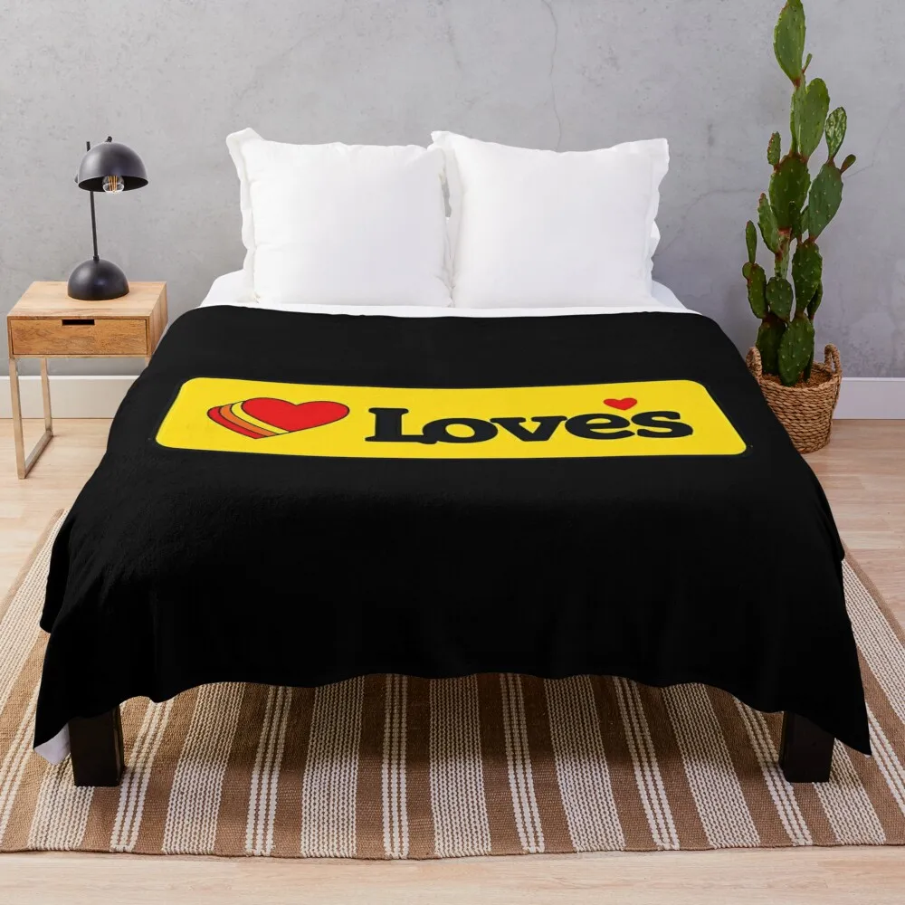 

LOVES TRUCK STOP WOMEN Throw Blanket for sofa Decorative Sofa Furry Personalized Gift Blankets