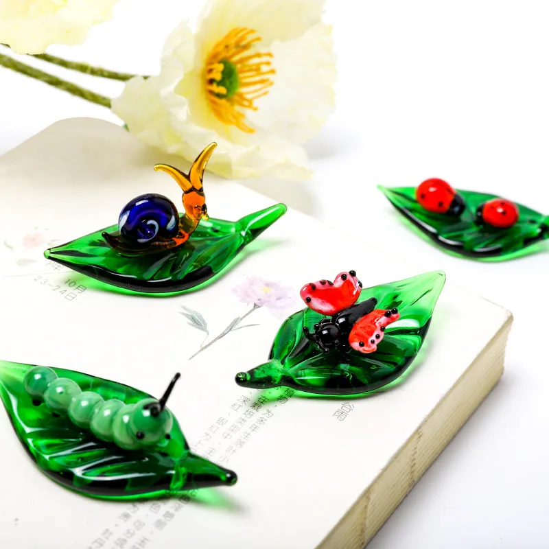 Crystal Beetle Snail Figurine Glass Ornament Home Decor