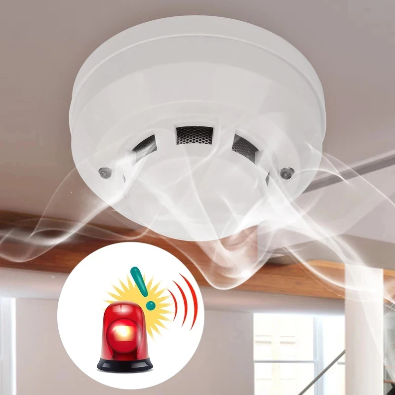 TOP New Alarms Smoke Detectors Smoke Alarm High Sensitivity Security Detector Sound Light Warning Device with Red LED Indicator - 5