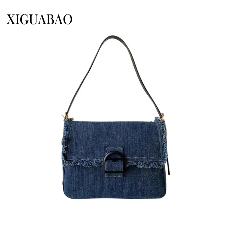 

2023 Trend Shoulder Bag High Street Handbags for Women Fashion Casual Denim Vintage Messenger Bag Ladies Handbag Bolso Mujer