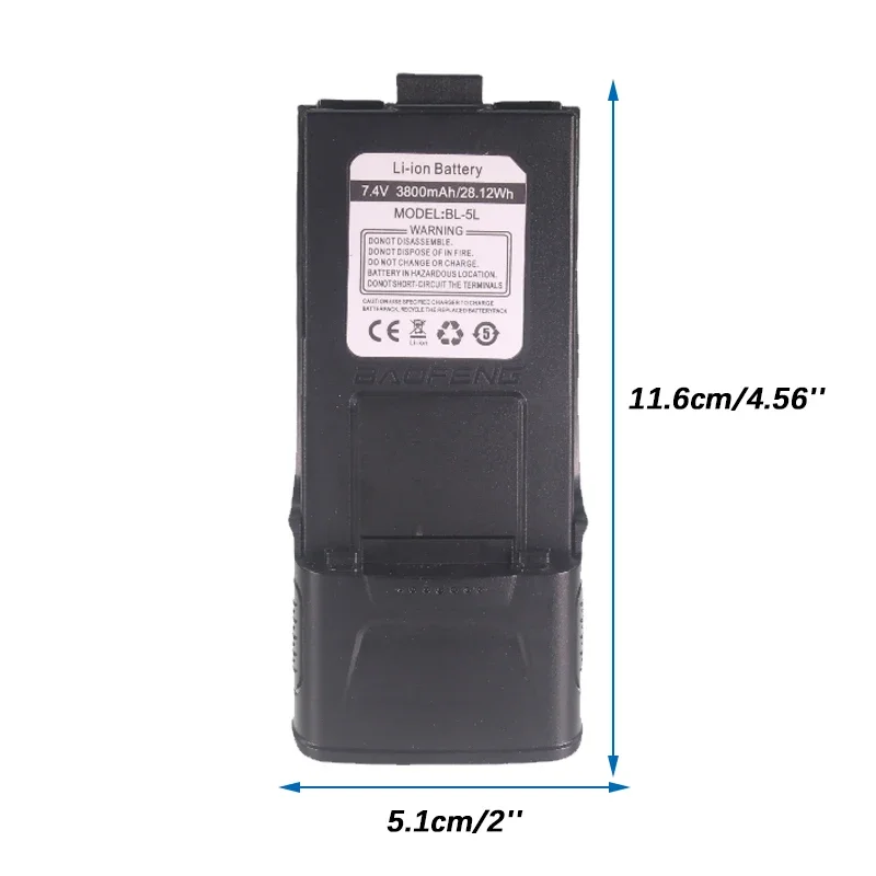 Baofeng GT-3TP Walkie Talkie Battery 7.4V 1800mAh 3800mAh for GT-3 GT3 GT3TP &GT-3 Mark-II III Walkie Talkie Replacement Battery 4