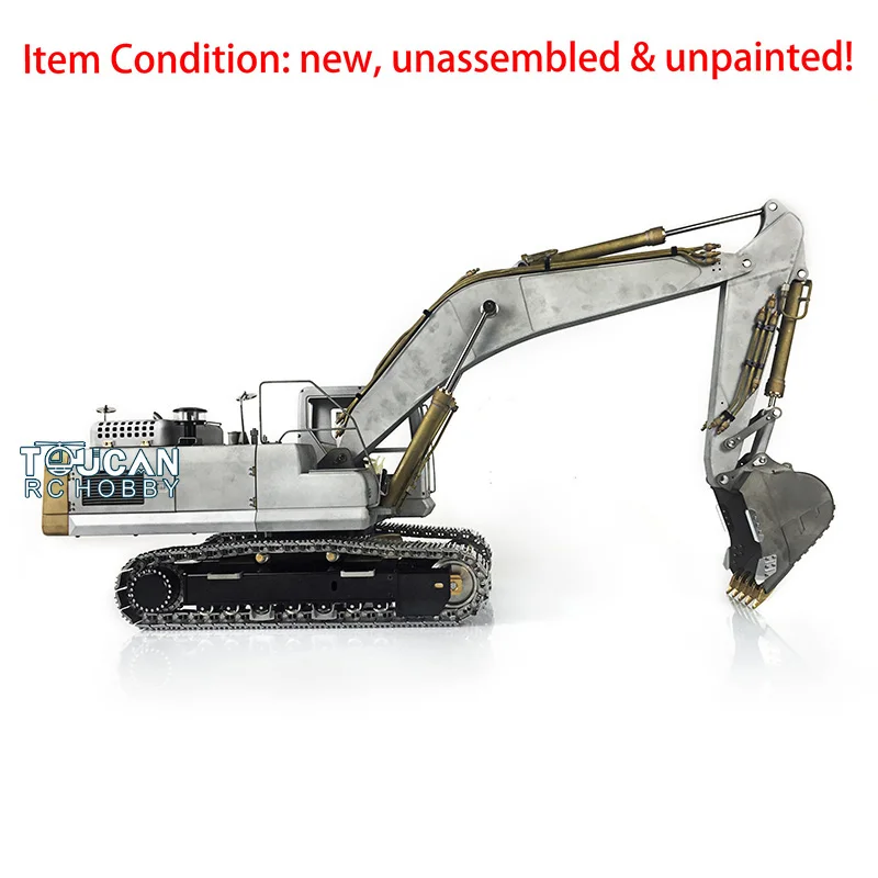 KIT LESU PC360 AC360 RC Hydraulic Excavator 1/14 Remote Control Earth Digger Model Unpainted Kits Vehicle with Light System ESC 4