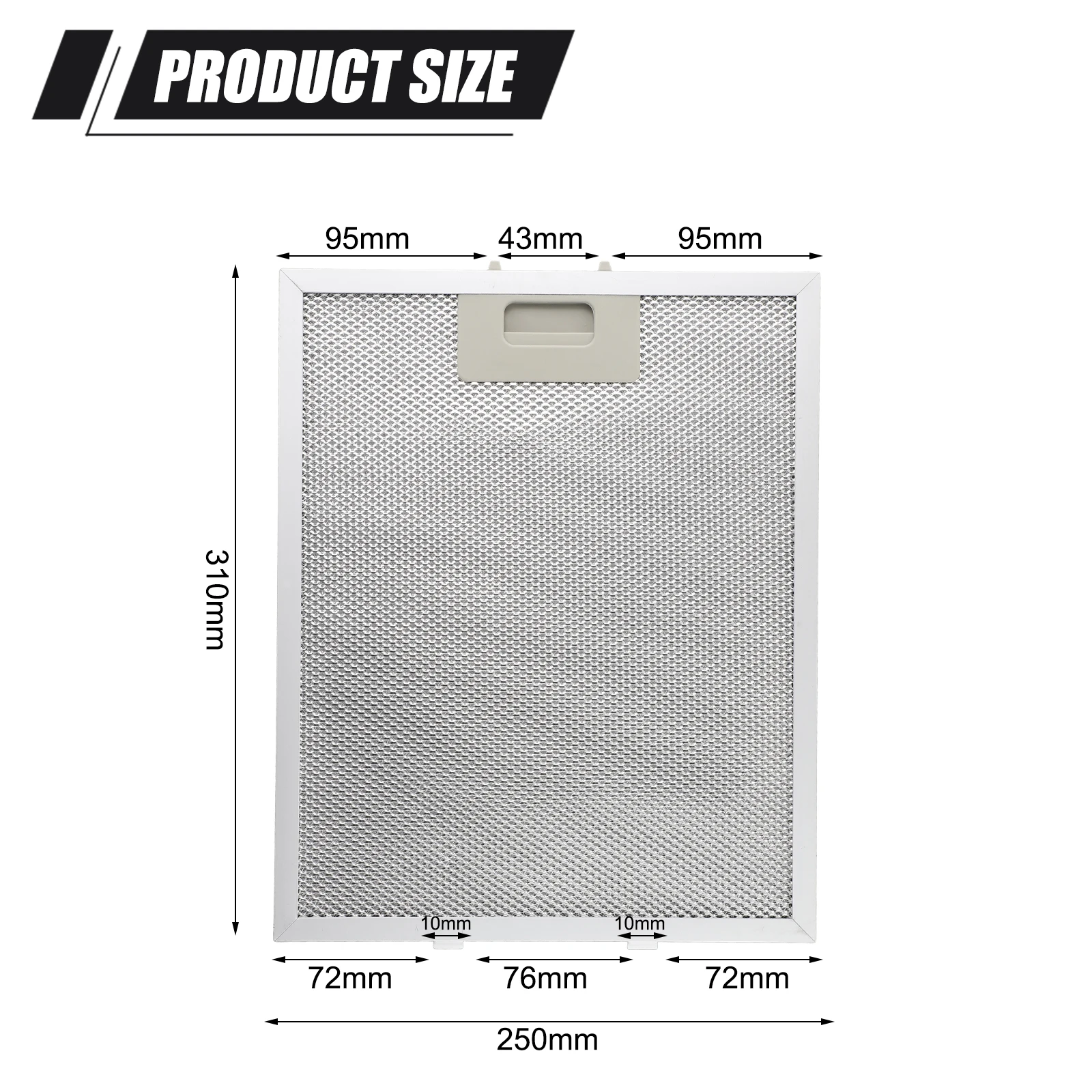 1pc Metal Grease Filter Suitable For Range Hood Exhaust Suction Metal Grease Filter 250X310mm Kitchen Hood Ventilation