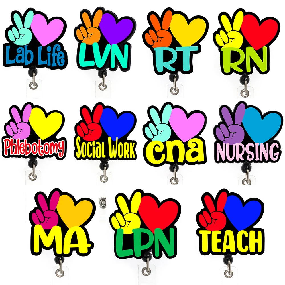 1/5/10 Pz/Lotto Serie Medica Lpn Cna Ma Rn Rt Lvn Bobina Di Badge Per Studenti Infermieristici Per Accessori Per Infermiere Scrub Life Badge Holder