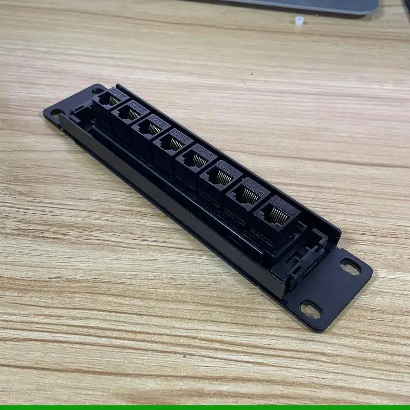 U55C 이더넷 패치 패널 CAT5e 8 포트 RJ45 벽 및 랙 마운트 키스톤 잭 모듈