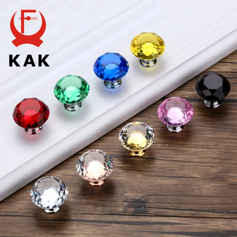Diamond Crystal Glass Cabinet Knobs 1