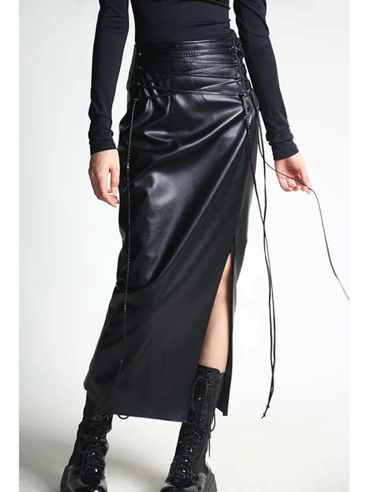 women's-runway-fashion-spring-summer-split-black-pu-leather-skirt-female-autumn-winter-high-waist-basic-skirt-tb1086