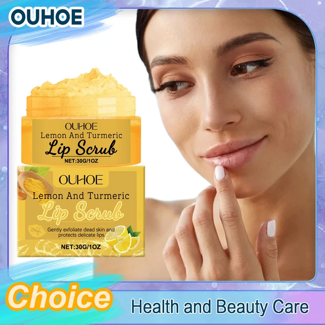 Gommage à lèvres au curcuma et au citron, exfoliant, élimine les peaux mortes, réduit les ridules, prévient le sec, nourrissant, hydratant, Anti-fissuration 1