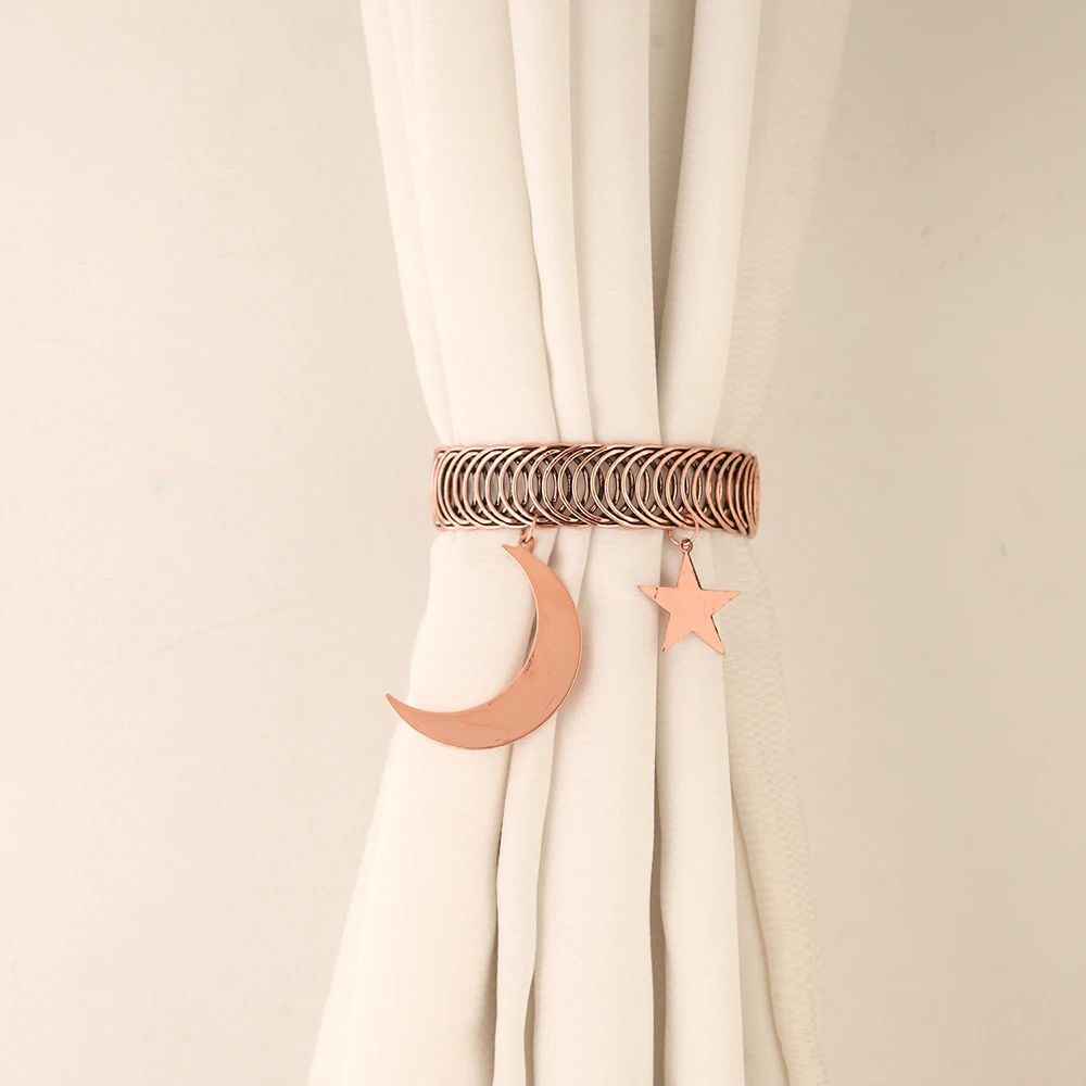 Retro Simple Style Star and Moon Curtain Buckle Window Decoration Accessories