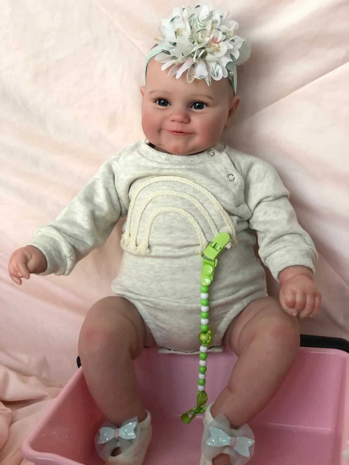 20 Inch Full Body  Silicone Reborn Baby  Doll Maddie Girl 3D Skin Multiple Layers Painting with Visible Veins Waterproof Bath t japanese ink painting mountain landscape gaming mouse pad extended large mouse pad xl stitched edges mousepad 31 5 x 11 8 inch