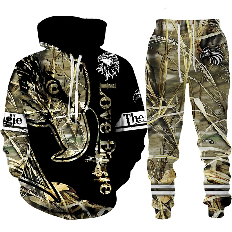 Cool USA Flag Eagle 3D Printed Hoodie/Suit Men Women Sweatshirts+Sweatpants Outfit Set Jogger Fashion Hip Hop Streetwear Clothes - Image 5