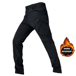 Men's SoftShell Tactical Waterproof Jacket and Pants Set - XL(76-85kgs) (Black X9 Pant)
