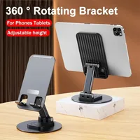 Foldable Desktop Mobile Phone Stand Cell Phone Support Tablet Desk 360 Rotatable Portable Holder Bracket For iPad iPhone Samsung