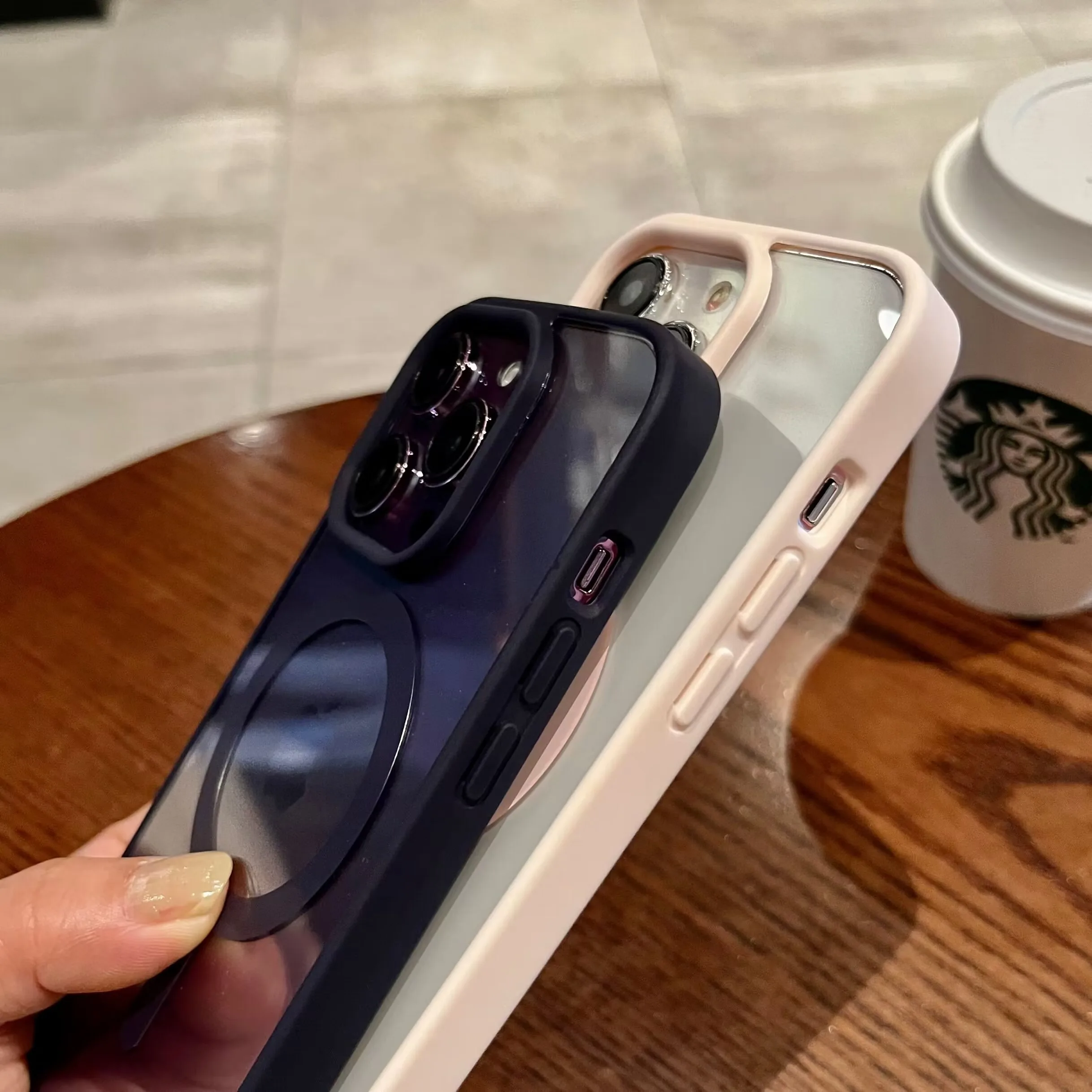 Luxury Magnetic Transparent Phone Case with Wireless Charging Capability