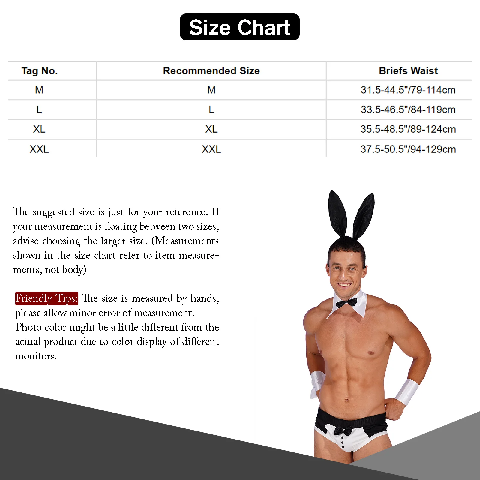 Men's Sexy Bartender Costume Waiter Outfit Erotic Role Play Clubwear Lingerie Set