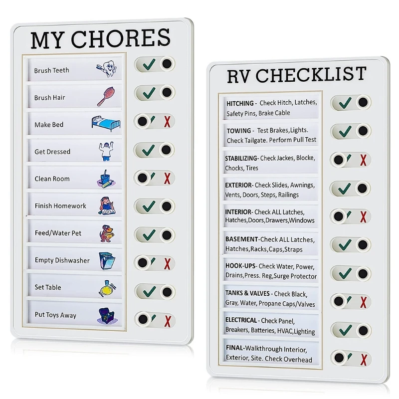 Multi-purpose Wall Hanging Checklist Memo Boards Adjustable My Chores Checklist Board for RV Home Wall School Classroom