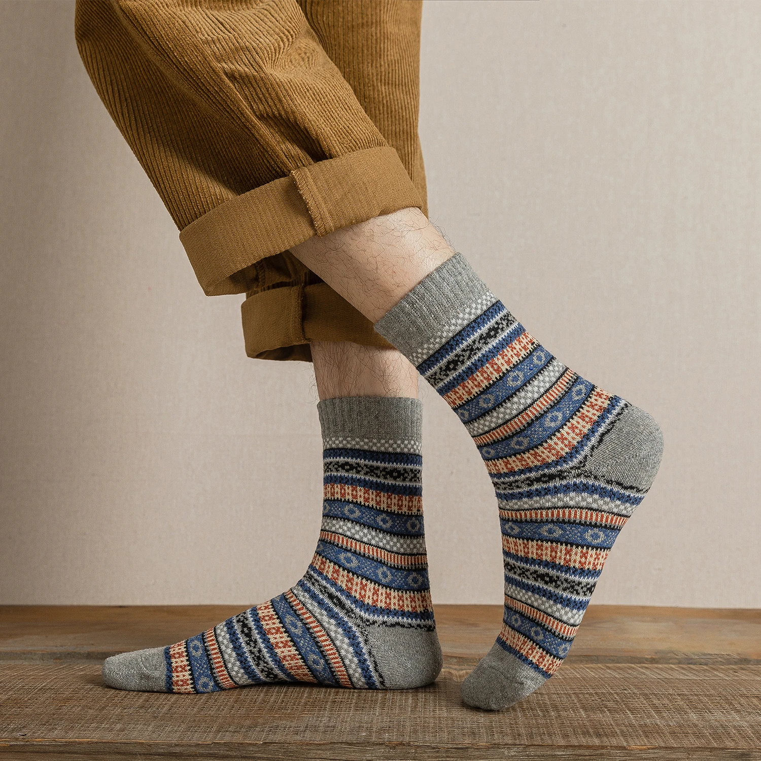 5 Paare/los Neue Witner Männer Socken Frauen Liebhaber Socken Dicke Warme Wolle Socken Vintage Socke Bunte Geschenk Freie größe EUR 37-43 – Detail 8