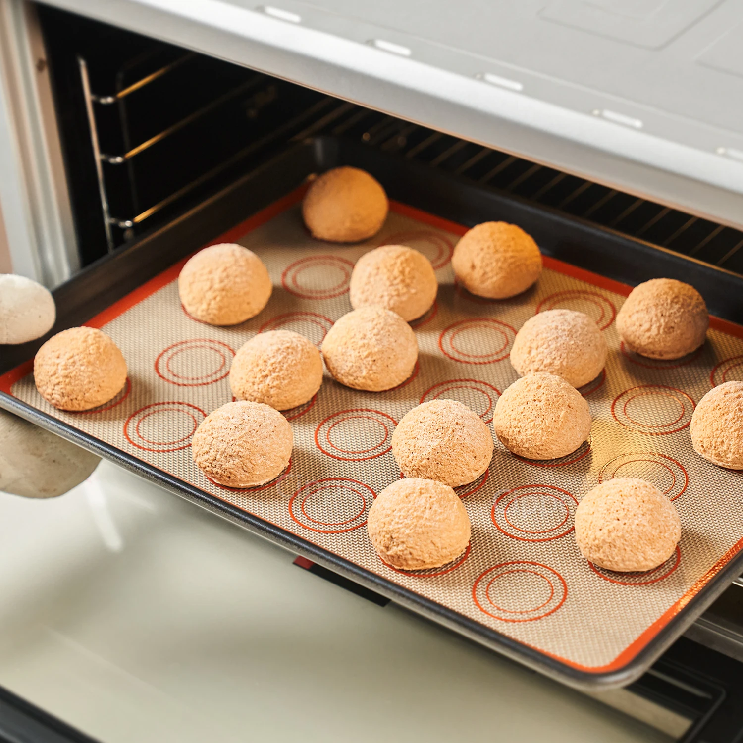 Silicone Non-Stick Reusable Baking Mats - Heat Resistant Bakeware Sheets for Macarons, Cookies, and Bread (Set of 2)