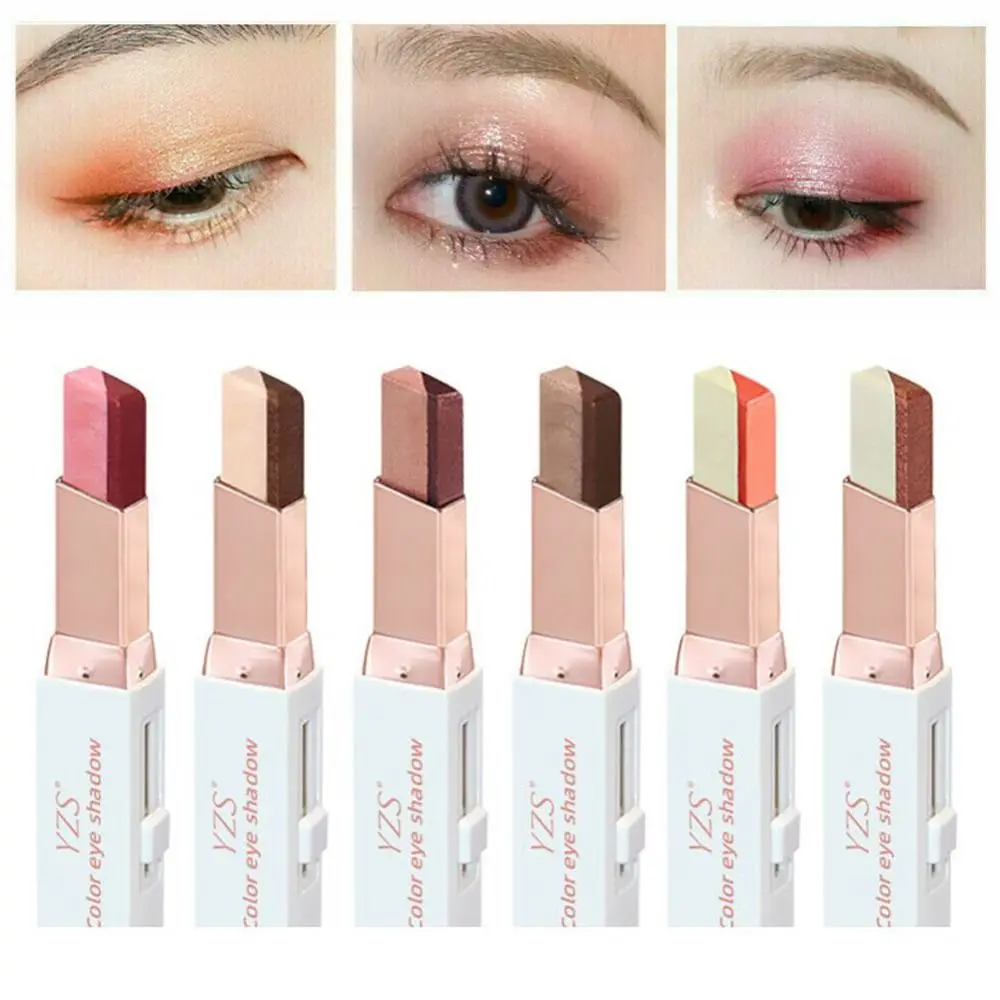 glitter eye shadow stick yzs gradient waterproof... Bicolor-Shimmer-Glitter-Eye-shadow-Velvet-Double-Color-Eyeshadow-Stick ...