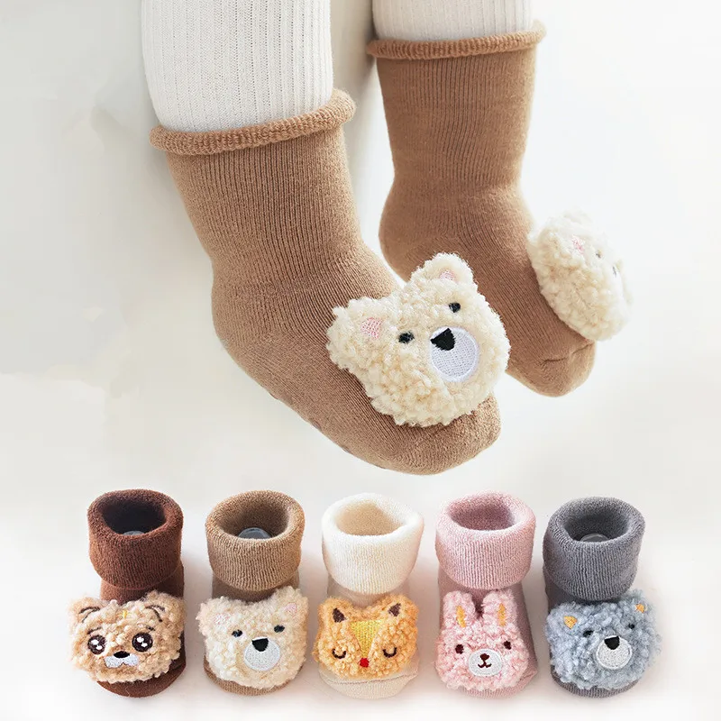 

Autumn Winter Baby Girls Socks Newborn Cartoon Animal Baby Socks Infant Baby Boy Socks Anti Slip Soft Cotton Floor Sock Shoes