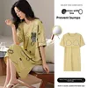 New Women's Cotton Spwear with Chest Pad Summer ort Sve Dr Home Clothes Sweet Sle Print Youth Suitable