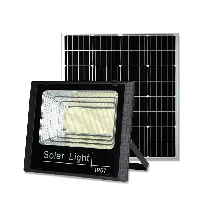 Super Bright Solar Flood Lights com controle remoto, Powered LED Spotlight, Refletor impermeável ao ar livre, 50W-500W