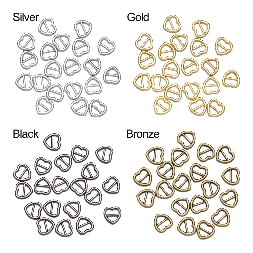 Heart Shaped Tri-glide Buckle 4mm Belt Buttons 4 Colors Doll Bags Accessories Mini Ultra-small Diy Dolls Buckles Girls Toys