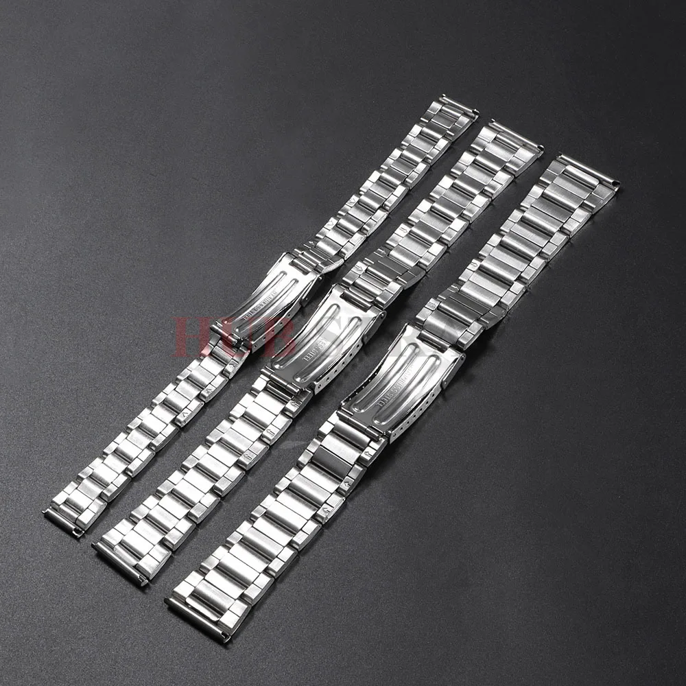 Elegant Stainless Steel Watch Band Bracelet - Adjustable Metal Wristband Replacement Strap with Tool