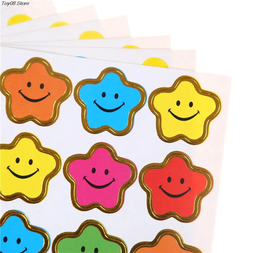 6/10sheets Kids Boys Girls Cute Smile Little Star Stickers School Teacher Rewards Encouragement Reward Sticker Toys reward stickers