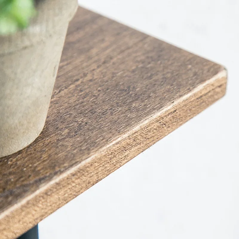 Retro-Suporte-de-Tubo-de-Ferro-de-Montagem-Na-Parede-Prateleira-de-Madeira-De-Armazenamento-Estante