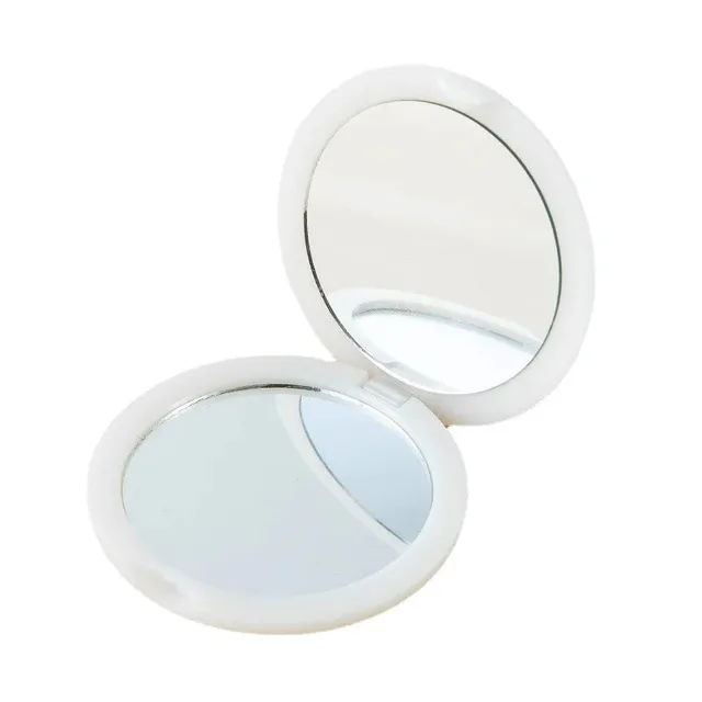 Miroir de maquillage à main Double face, Mini miroir de maquillage rond pliable de poche Portable pour voyage, outil cosmétique de beauté 6