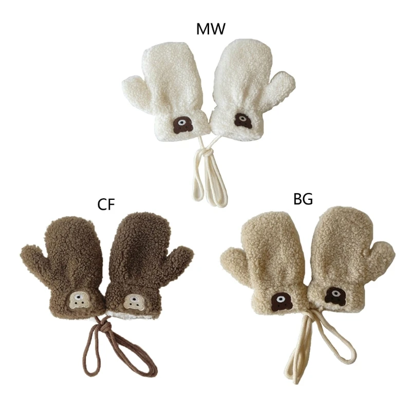 

Lovely Neck Strap Winter Gloves Soft Infant Fingerless Gloves for Babies Durable K1KC