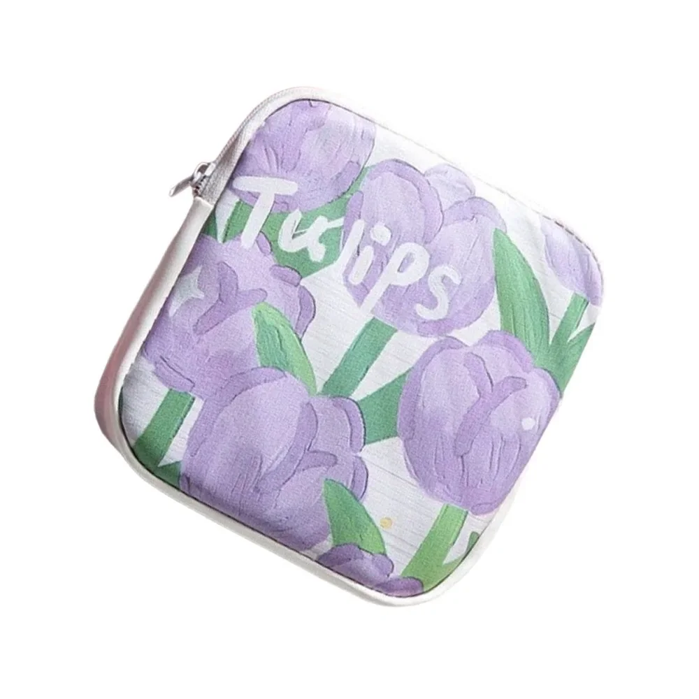 Floral Print Multipurpose PVC Cosmetic and Coin Storage Bag