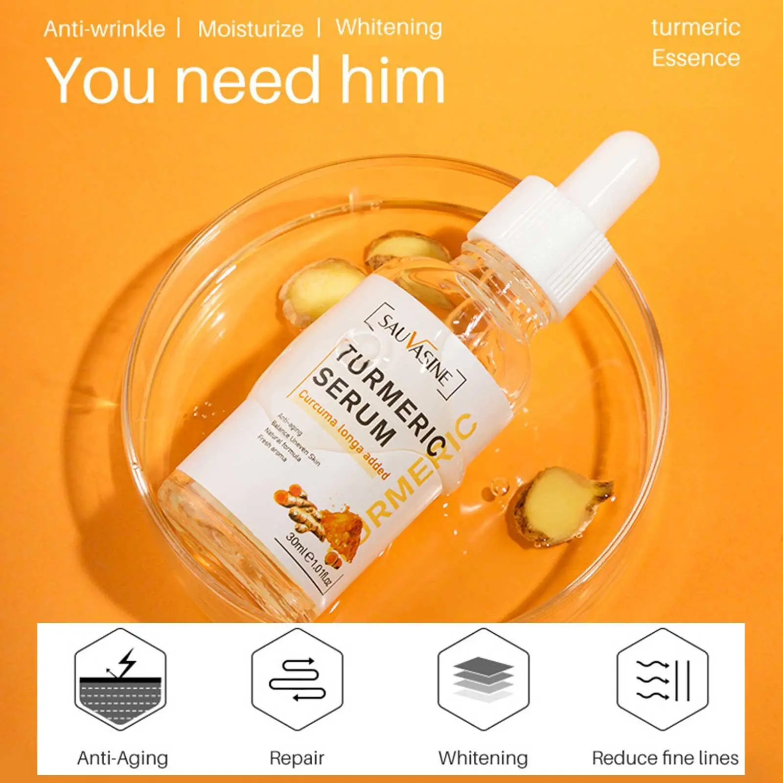 Turmeric Black Spot Correction Essence Skin Glow To Lightening Acne