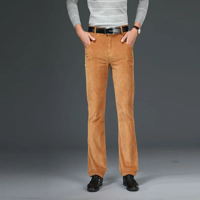 Men's Autumn And Winter New Micro Horn Lamp Core Flannelette Trousers High Waist Velvet Casual Pants