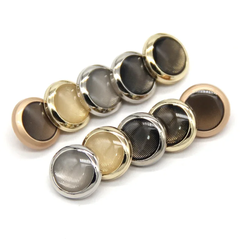 11mm Small High Light Round Gold Metal Shirt Buttons For Needlework Skirts Dress Mini Handmade High Quality Sewing Accessories