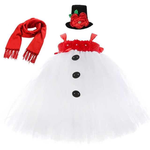 protestante imperdonable a pesar de Disfraz de muñeco de nieve para niña, vestido de Navidad con sombrero de  bufanda, tutú para niño, ropa de fiesta de cumpleaños para niña de 1 a 14  años - AliExpress