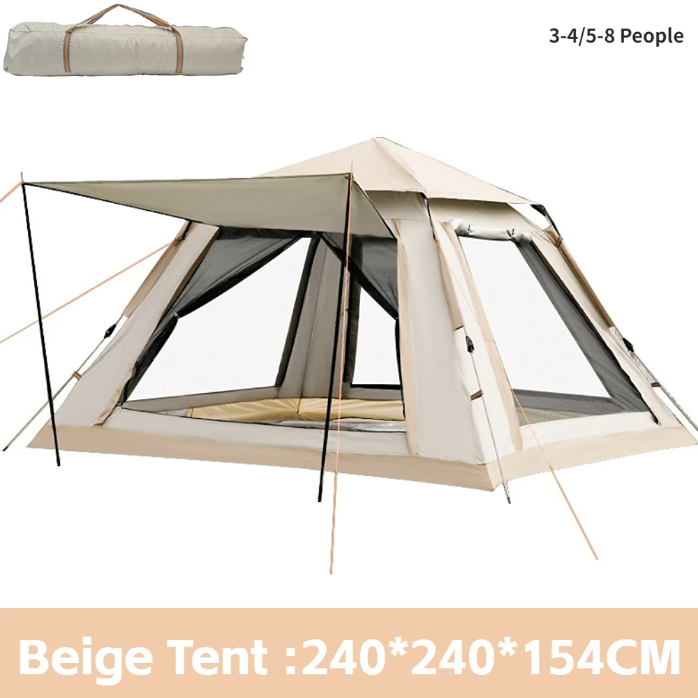 Swolf Outdoor Automatic Fully Tent 5~8 Person Beach Quick Open Folding Camping Double Rainproof Camping Shelters One Bedroom camping tent