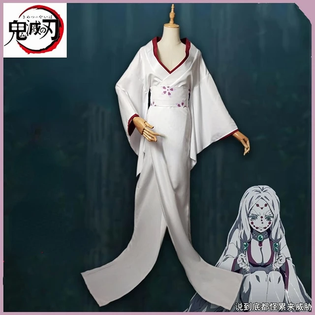 Anime Demon Slayer: Kimetsu no Yaiba Spider Mother Rui Kimono V-neck Women  Cosplay Costume Dress Belt +Cosplay wig full set - AliExpress