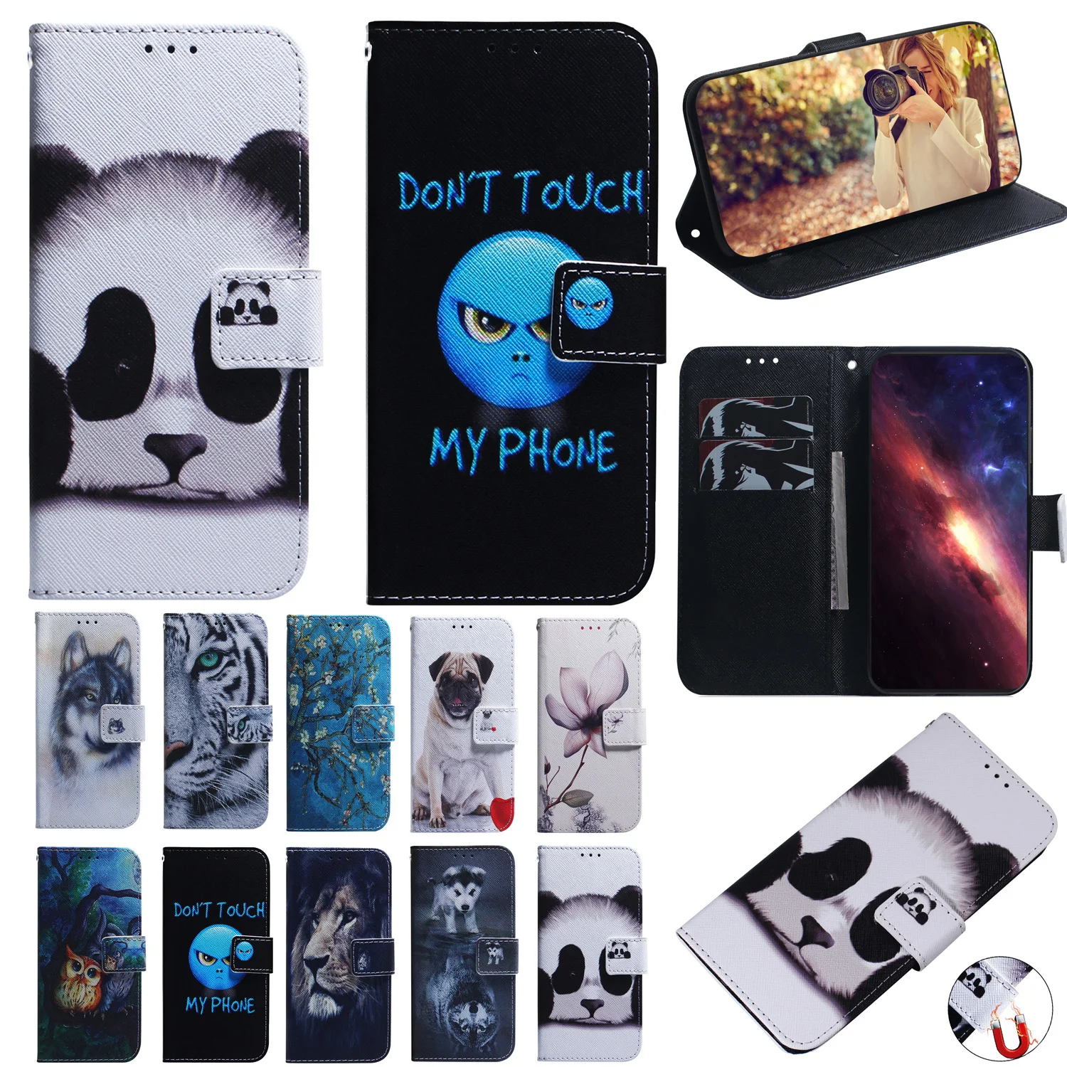 

Stand Flip Wallet Case For Oneplus CE 3 2 Lite 5G Nord 3 2T N30 N20 SE 4G ACE 2v N20 N200 5G Painted Protect Phone Cover