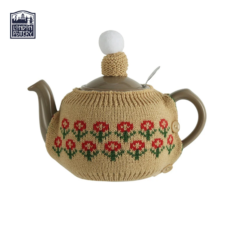 London Pottery Teapot Tea cosy Toffee Flower 80% Wool Knit Cover kettle fabric cover Cute tea cozy Christmas decoration gifts