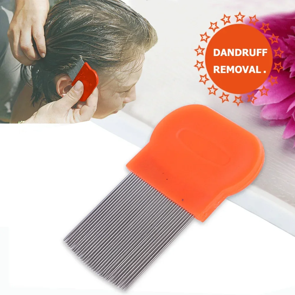 Long Teeth Hair Lice Comb Stainless Steel Flea Nit Dust Removal Super Fine Brush Long Teeth Hair Lice Comb Density Teeth Brush 3