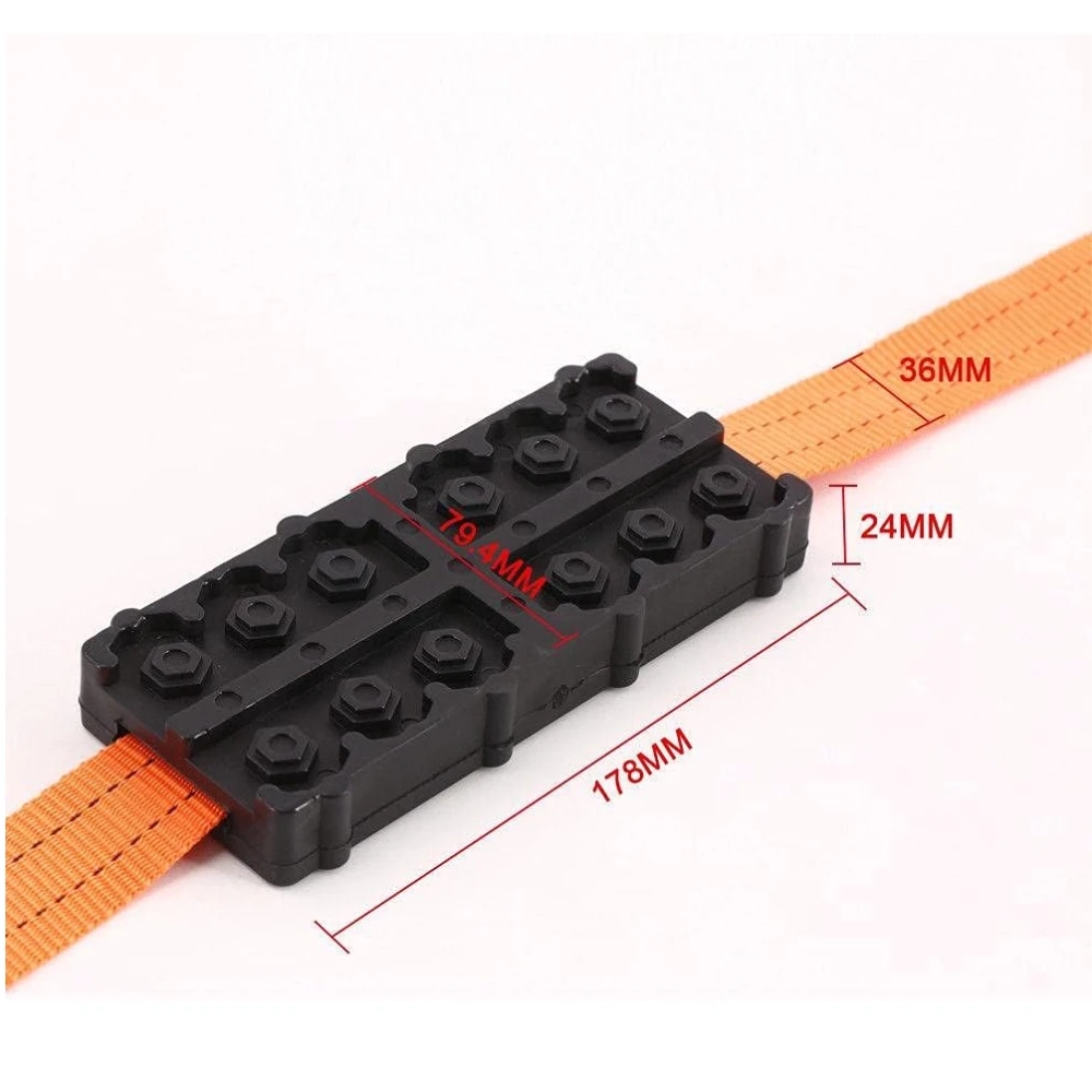 2pcs Universal Snow Chains for Car Truck SUV Bus Adjustable Length Anti-skid Tire Chains for Ice Snow Muddy Road Driving