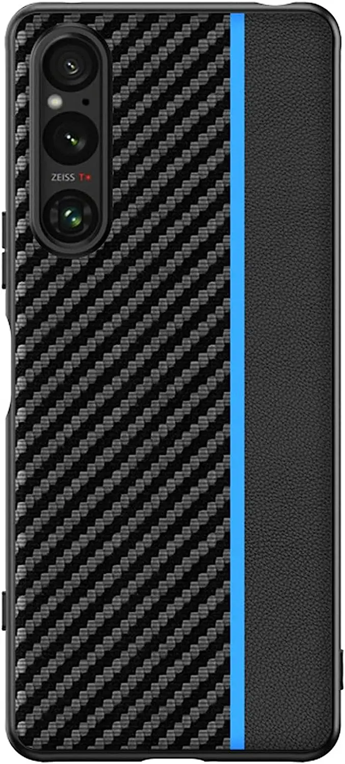 

Кожаный чехол для Sony Xperia 1 V, текстура из углеродного волокна, высококачественный тонкий чехол из искусственной кожи для телефона, устойчивый к царапинам защитный чехол