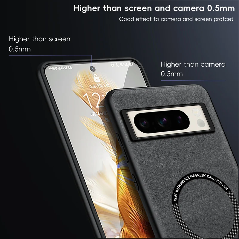 Magnetic Retro Leather Soft Wireless Charging Phone Case Cover