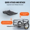 VEVOR 160 lbs Bike Cargo Trailer Foldable Storage Bicycle Wagon Cart with 16" Wheels Safe Reflectors Fits 22"-28" Bike Wheels 5