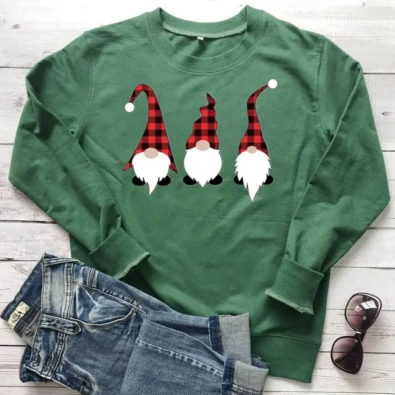 Christmas Sweatshirt, Unisex Harajuku Print Sweatshirt Women Warm Women Sweatshirts Lady Fashion Streetwear y2k 100%cotton top
