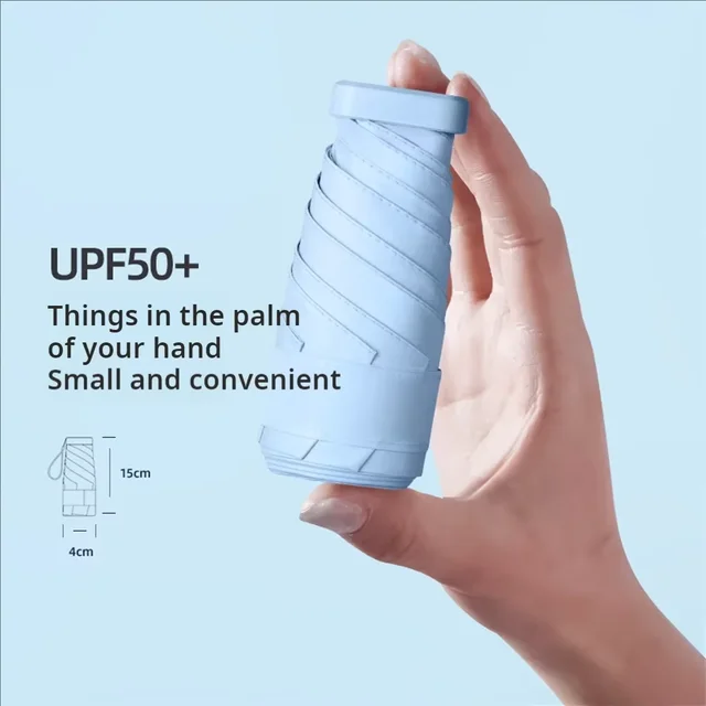 Mini Umbrella Capsule Umbrella Sunny and Rainy Dualuse Rainproof Sun Protection Outdoor Traveling Portable Parasol Umbrella